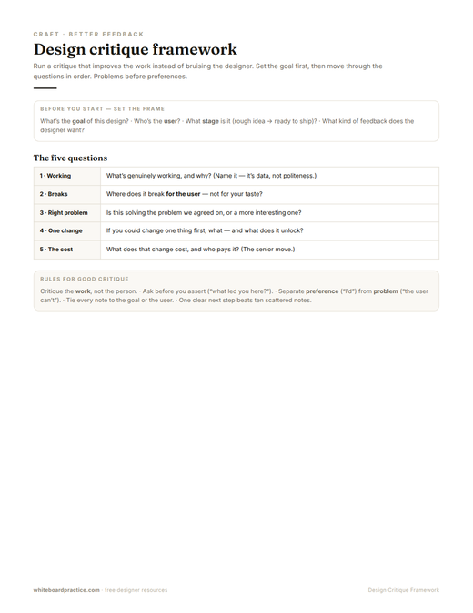 Design Critique Framework preview