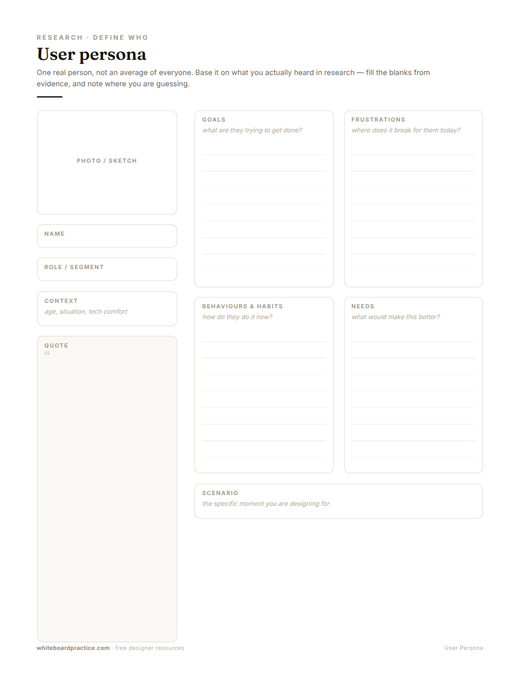 User Persona preview